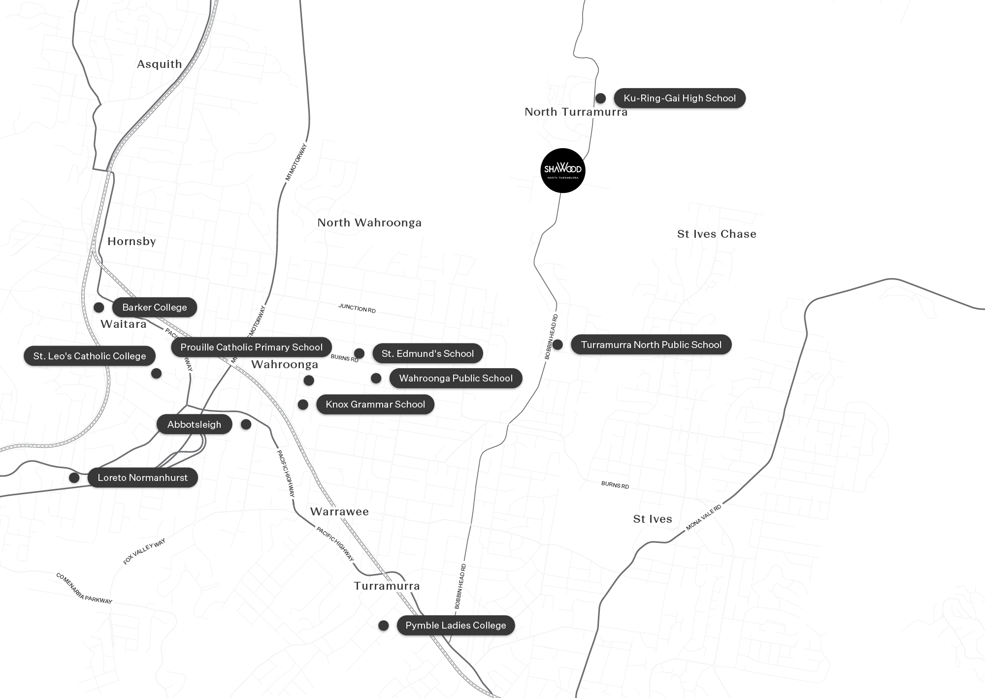 North Turramurra Location Map Desktop EDUCATION v2