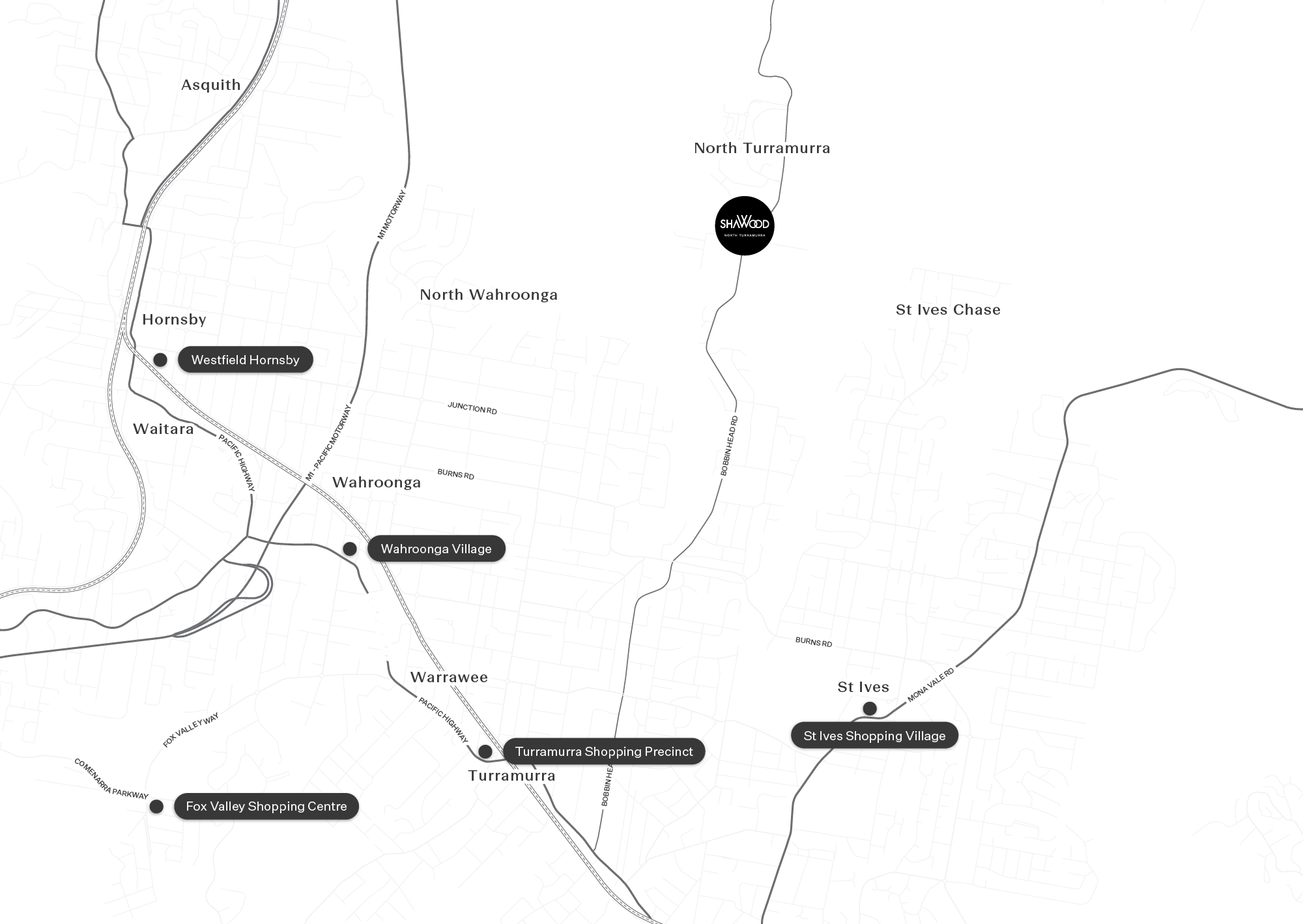 North Turramurra Location Map Desktop RETAIL