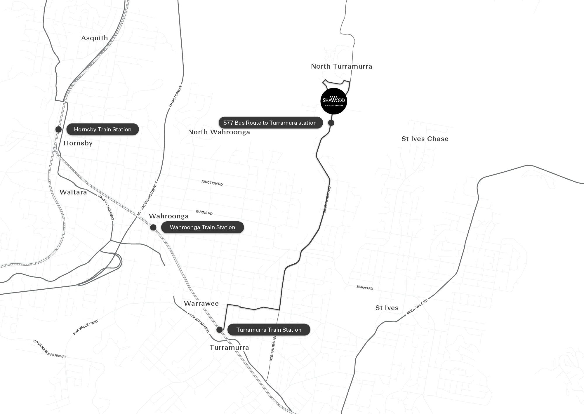 North Turramurra Location Map Desktop Transport