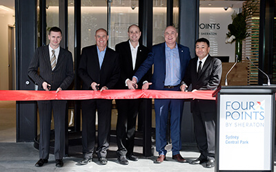 Four points ribbon cutting